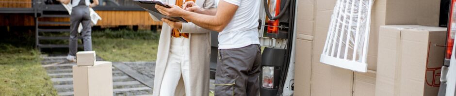 Professional moving companies NJ crew from Tera Moving loading household items into truck" "Top Jersey City moving company team carefully wrapping furniture for safe transport